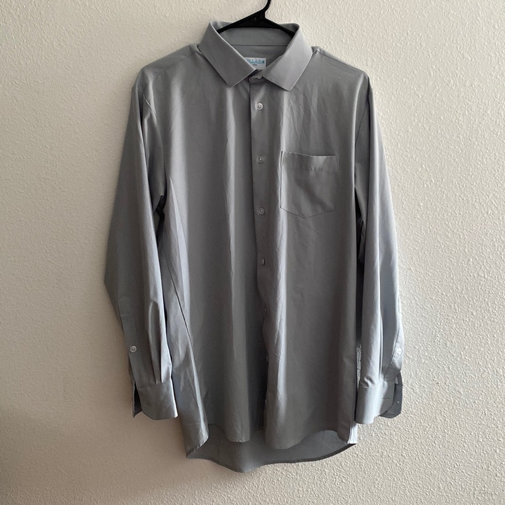 &Collar blue/gray slim fit button up